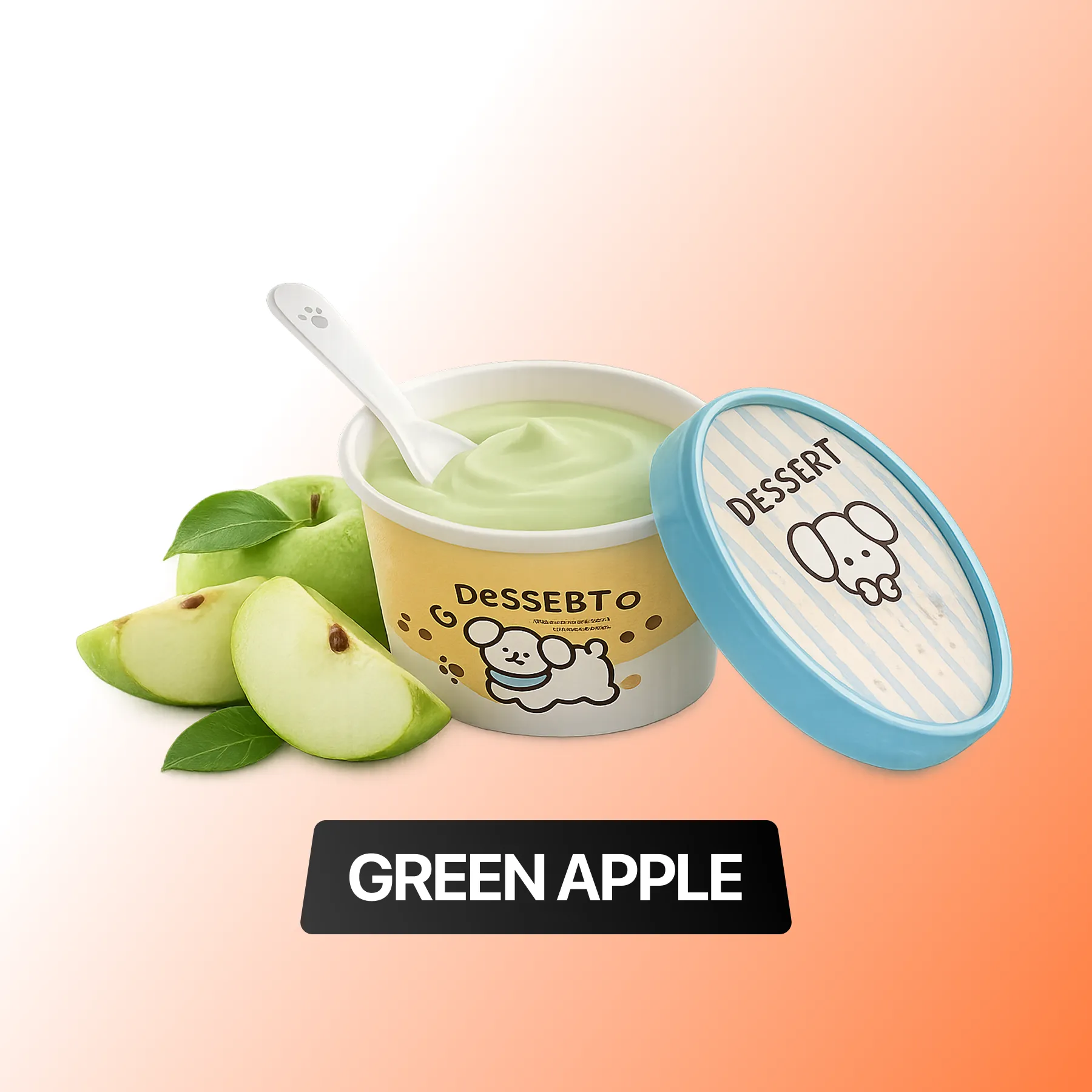 dessert cup green apple